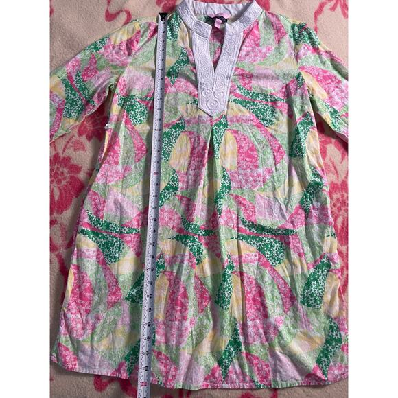 Lilly Pulitzer X Pea in the Pod pattern Maternity tunic blouse 100% cotton SZ M - Picture 8 of 9